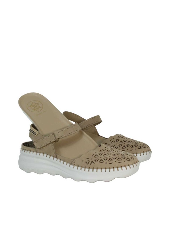 SANDALIAS DE CUÑA CON PLANTA DE GEL PARA MUJER THE HAPPY MONK CALPE-009 TAUPE