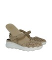 SANDALIAS DE CUÑA CON PLANTA DE GEL PARA MUJER THE HAPPY MONK CALPE-009 TAUPE