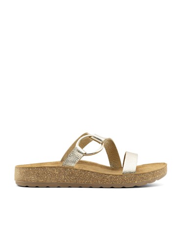 SANDALIAS BIO DE PIEL PARA MUJER THE HAPPY MONK FORMENTERA 007 PLATINO