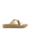 SANDALIAS BIO DE PIEL PARA MUJER THE HAPPY MONK FORMENTERA 007 PLATINO
