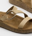 SANDALIAS PLANAS BIO EN PIEL PARA MUJER THE HAPPY MONK FORMENTERA-007 BEIGE