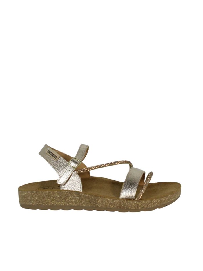 SANDALIAS DE TIRAS EN PIEL PARA MUJER THE HAPPY MONK FORMENTERA-009 ORO