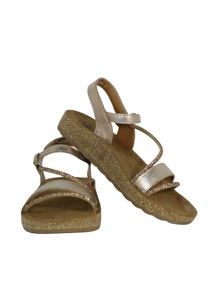 SANDALIAS DE TIRAS EN PIEL PARA MUJER THE HAPPY MONK FORMENTERA-009 ORO