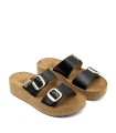 SANDALIAS BIO CON HEBILLAS PARA MUJER THE HAPPY MONK GOMERA 006 NEGRO