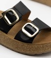 SANDALIAS BIO CON HEBILLAS PARA MUJER THE HAPPY MONK GOMERA 006 NEGRO