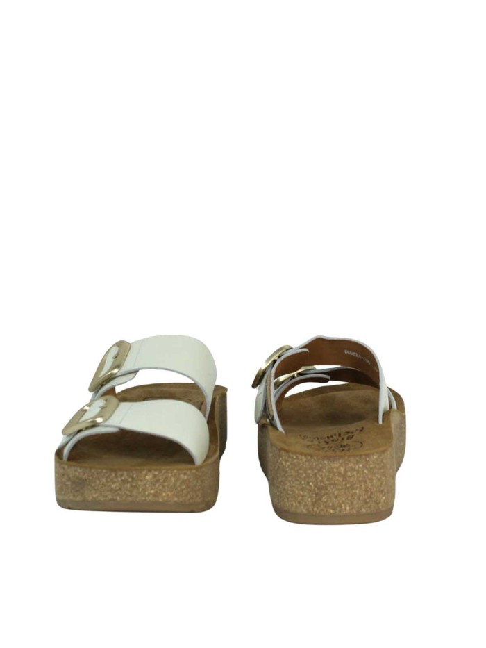 SANDALIAS BIO BLANCAS EN PIEL CON MAXIHEBILLAS PARA MUJER THE HAPPY MONK GOMERA 006