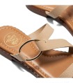 SANDALIA PLANA DE PIEL BEIGE PARA MUJER THE HAPPY MONK MENORCA 009