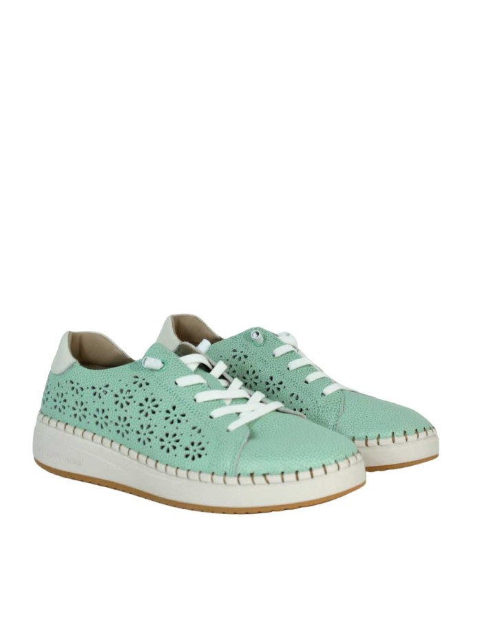 ZAPATILLAS CONFORT DE PIEL PARA MUJER THE HAPPY MONK ALCALA 003 VERDE