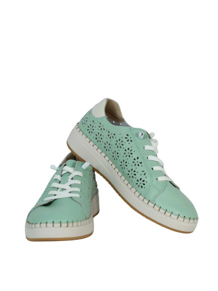 ZAPATILLAS CONFORT DE PIEL PARA MUJER THE HAPPY MONK ALCALA 003 VERDE
