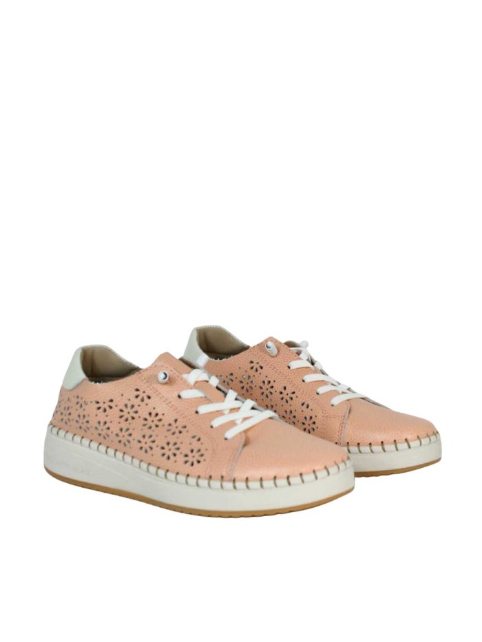 ZAPATILLAS CÓMODAS DE PIEL PARA MUJER THE HAPPY MONK ALCALA 003 NEW CORAL
