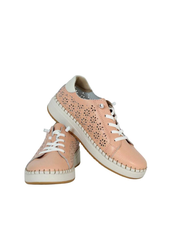ZAPATILLAS CÓMODAS DE PIEL PARA MUJER THE HAPPY MONK ALCALA 003 NEW CORAL