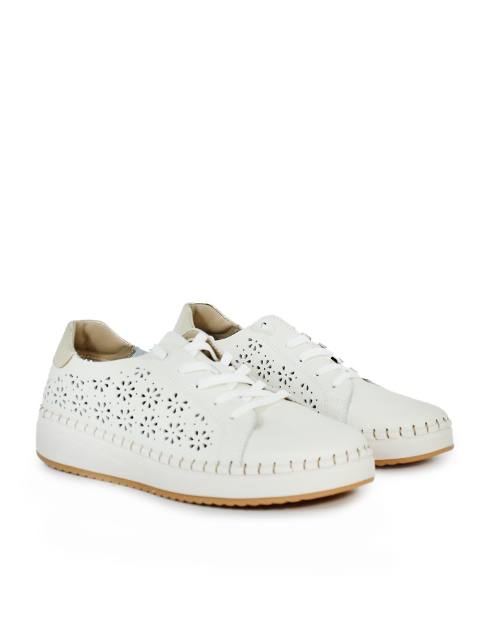 ZAPATILLAS COFORT DE PIEL PARA MUJER THE HAPPY MONK ALCALA 003 NEW HIELO