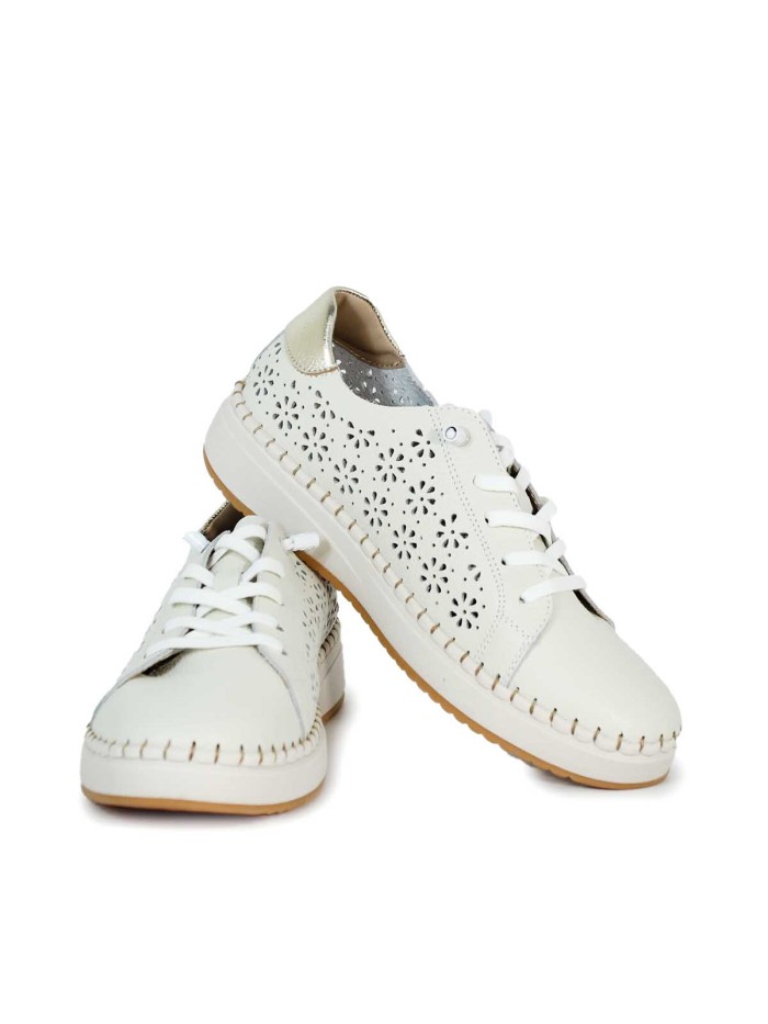 ZAPATILLAS COFORT DE PIEL PARA MUJER THE HAPPY MONK ALCALA 003 NEW HIELO