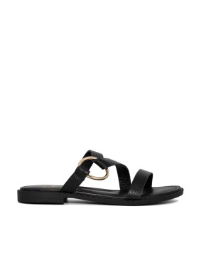 SANDALIAS PLANAS DE PIEL PARA MUJER THE HAPPY MONK MENORCA 009 NEGRO