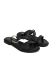 SANDALIAS PLANAS DE PIEL PARA MUJER THE HAPPY MONK MENORCA 009 NEGRO