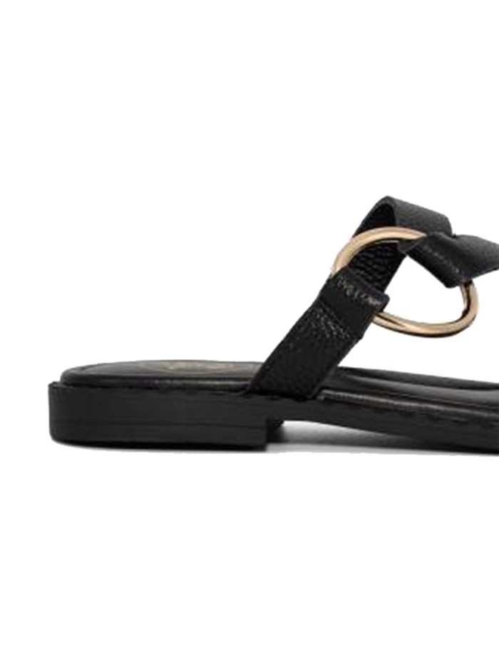 SANDALIAS PLANAS DE PIEL PARA MUJER THE HAPPY MONK MENORCA 009 NEGRO