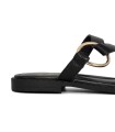 SANDALIAS PLANAS DE PIEL PARA MUJER THE HAPPY MONK MENORCA 009 NEGRO