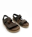 SANDALIA PLANA DE PIEL CON VELCROS PARA CABALLERO WALK AND FLY FIACHI 8385 51270 MARRÓN