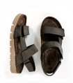 SANDALIA PLANA DE PIEL CON VELCROS PARA CABALLERO WALK AND FLY FIACHI 8385 51270 MARRÓN