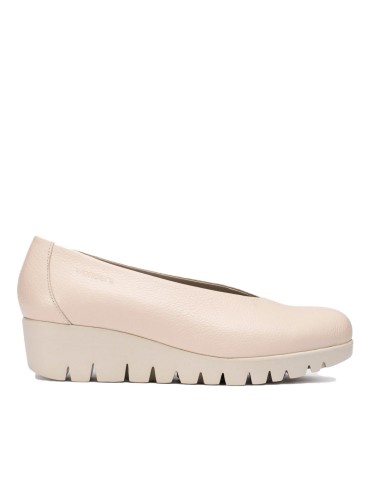 ZAPATO PIEL DE CUÑA DE MUJER WONDERS FLY C-33100 BEIGE