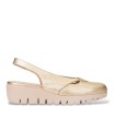 ZAPATO DESTALONADO DE PIEL CON CUÑA DE MUJER WONDERS GALE C-33331 PLATINO