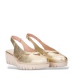 ZAPATO DESTALONADO DE PIEL CON CUÑA DE MUJER WONDERS GALE C-33331 PLATINO