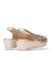 ZAPATO DESTALONADO DE PIEL CON CUÑA DE MUJER WONDERS GALE C-33331 PLATINO