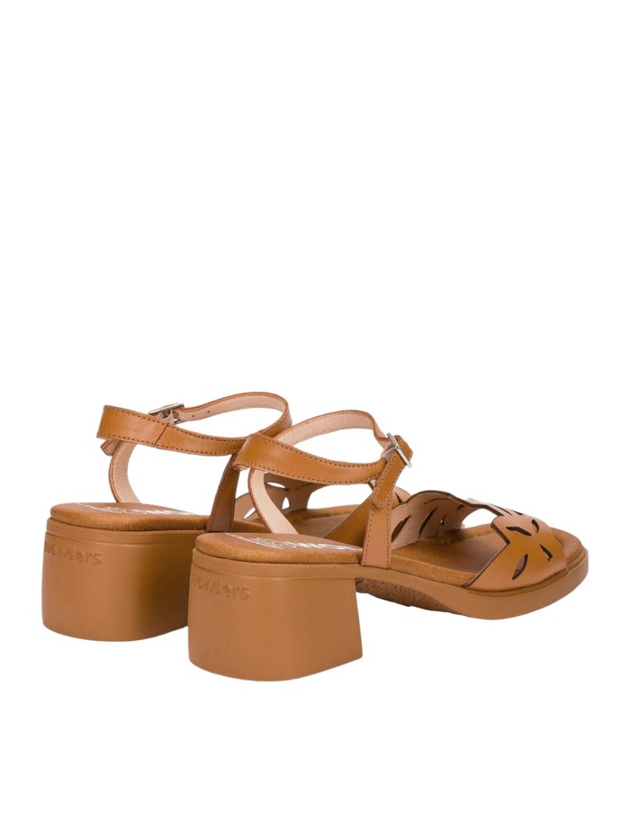 SANDALIAS TROQUELADAS DE PIEL PARA MUJER WONDERS MOAI 01 CUERO