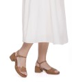 SANDALIAS TROQUELADAS DE PIEL PARA MUJER WONDERS MOAI 01 CUERO