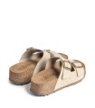 SANDALIAS DE PIEL DE SERRAJE CON PLATAFORMA PARA MUJER YOKONO WIWI-003 BEIGE