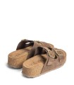 SANDALIAS DE PLATAFORMA EN PIEL DE SERRAJE PARA MUJER YOKONO WIWI 003 MARRÓN