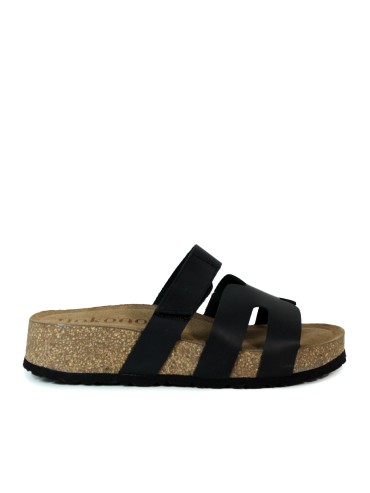SANDALIAS DE PIEL NEGRO CON PALTAFORMA PARA MUJER YOKONO WIWI 125