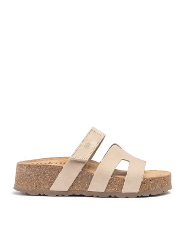 SANDALIAS DE PIEL  CON PALTAFORMA PARA MUJER YOKONO WIWI 125 BLANCO