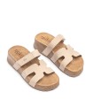 SANDALIAS DE PIEL  CON PALTAFORMA PARA MUJER YOKONO WIWI 125 BLANCO