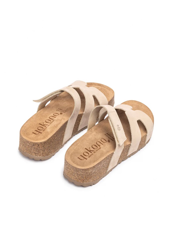 SANDALIAS DE PIEL  CON PALTAFORMA PARA MUJER YOKONO WIWI 125 BLANCO