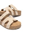 SANDALIAS DE PIEL  CON PALTAFORMA PARA MUJER YOKONO WIWI 125 BLANCO