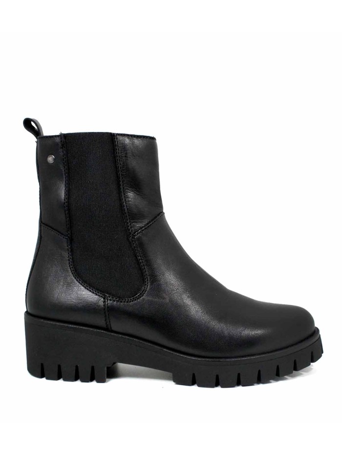 BOTAS DE PIEL CON ELÁSTICO PARA MUJER APLAUSO 30843 NEGRO