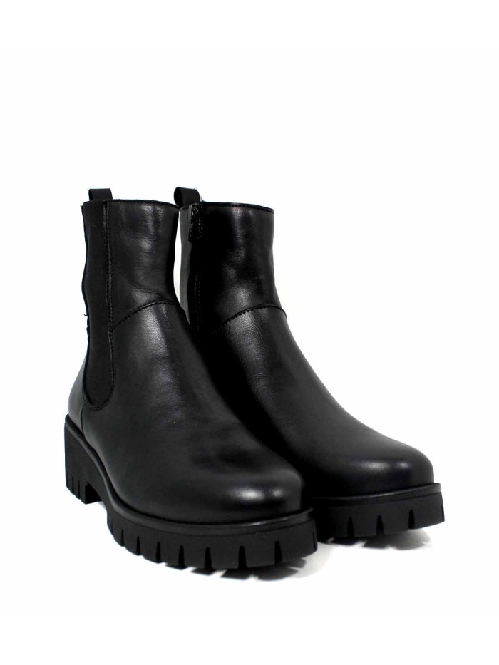 BOTAS DE PIEL CON ELÁSTICO PARA MUJER APLAUSO 30843 NEGRO