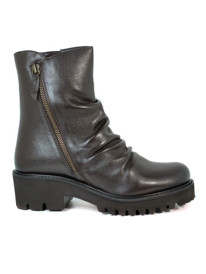 BOTA DE PIEL PARA MUJER HOSIS ESG4029 MARRÓN