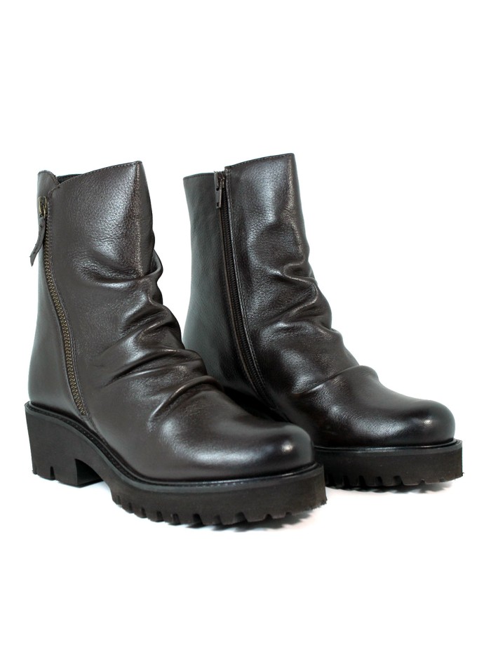 BOTA DE PIEL PARA MUJER HOSIS ESG4029 MARRÓN