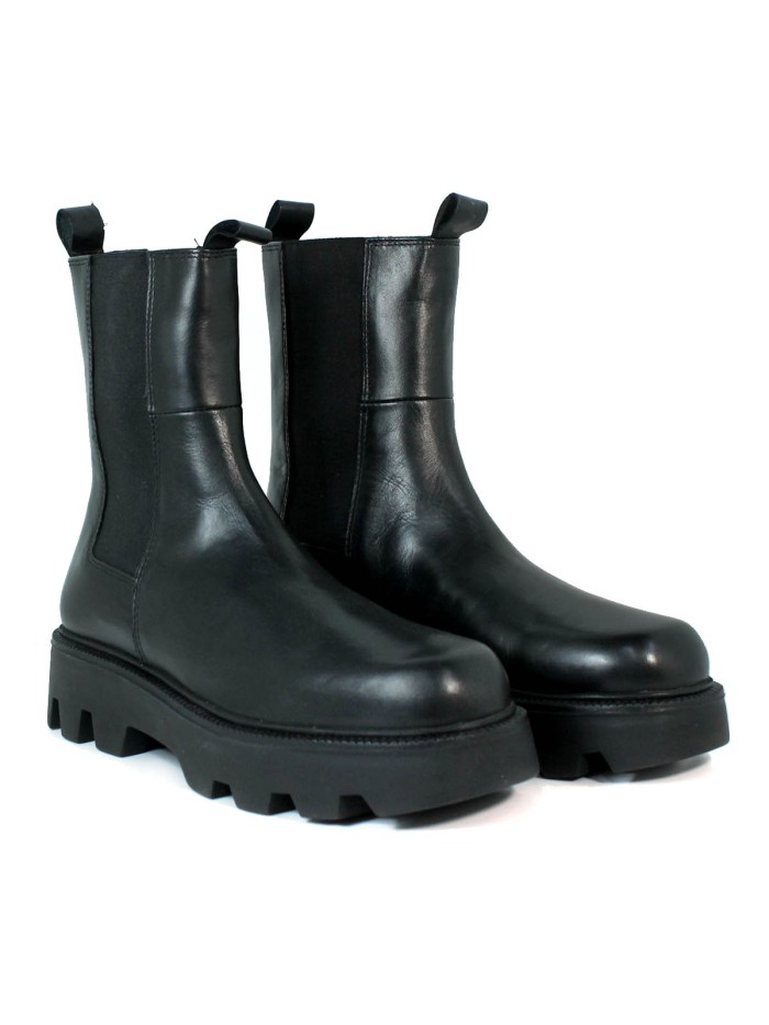 BOTINES DE PIEL CHELSEA PARA MUJER HOSIS NAR6650 NEGRO