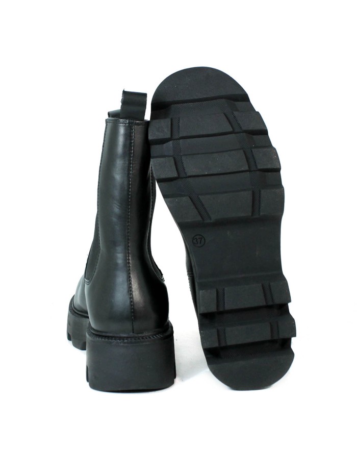 BOTINES DE PIEL CHELSEA PARA MUJER HOSIS NAR6650 NEGRO