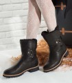 BOTAS DE PIEL CON FORRO DE PELO PANAMA JACK FELIA IGLOO TRAV B2 NEGRO