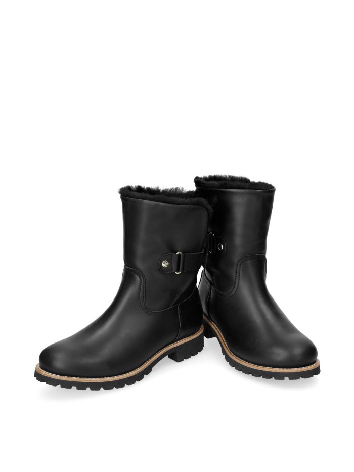 BOTAS DE PIEL CON FORRO DE PELO PANAMA JACK FELIA IGLOO TRAV B2 NEGRO