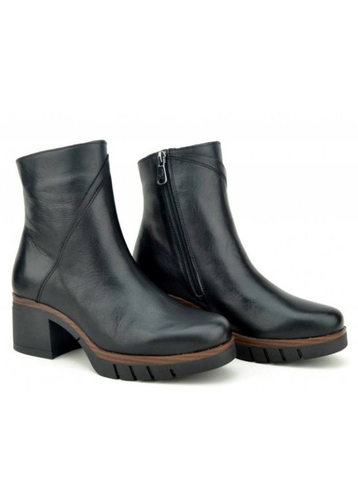 BOTINES DE TACÓN EN PIEL PAULA URBAN TEXAS 11-1140 NEGRO