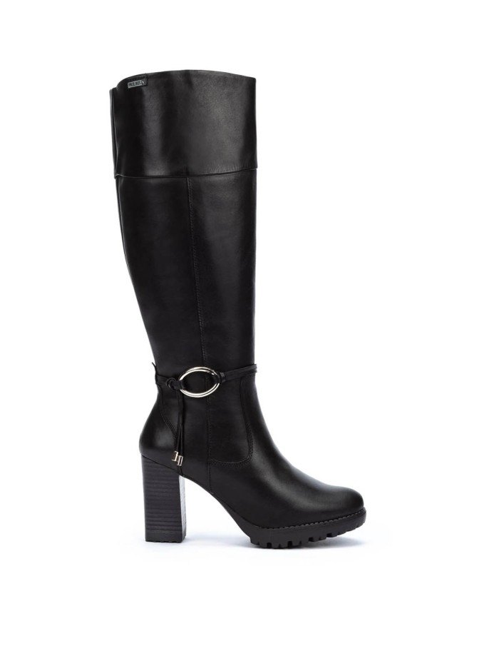 BOTAS DE TACÓN DE CAÑA ALTA MUJER PIKOLINOS CONNELLY W7M-9798 NEGRO