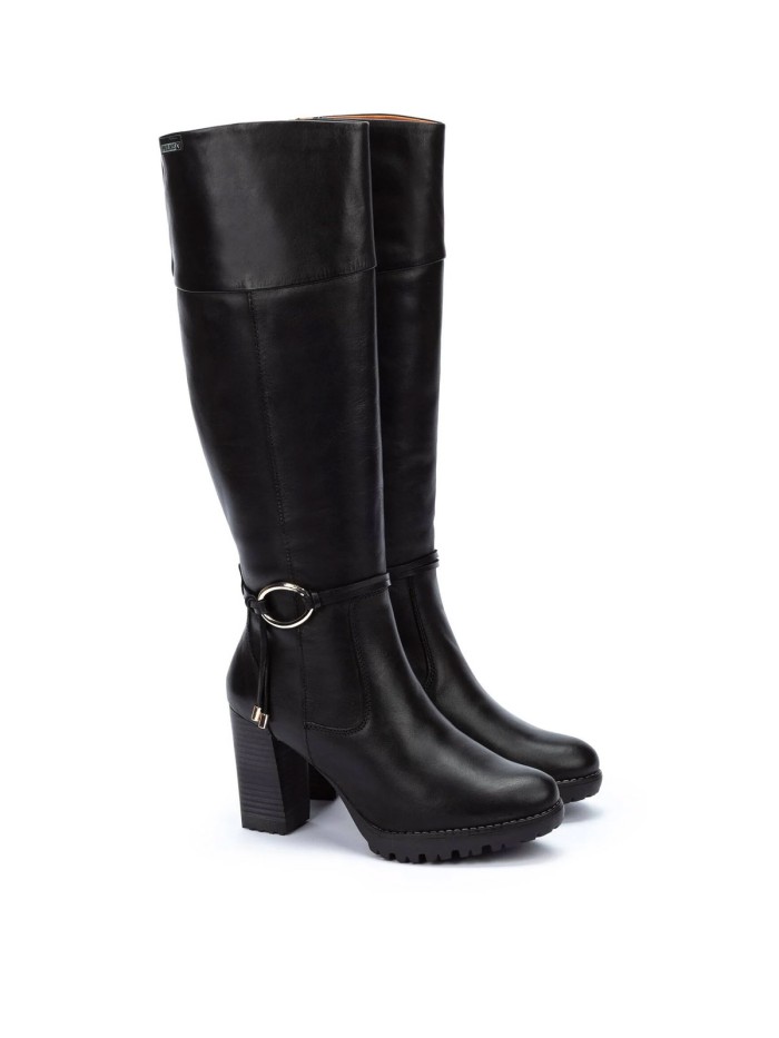 BOTAS DE TACÓN DE CAÑA ALTA MUJER PIKOLINOS CONNELLY W7M-9798 NEGRO