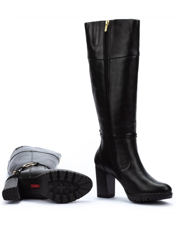 BOTAS DE TACÓN DE CAÑA ALTA MUJER PIKOLINOS CONNELLY W7M-9798 NEGRO