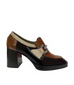 MOCASINES PIEL CHAROL TACÓN ANCHO 5484 NEGRO