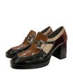 MOCASINES PIEL CHAROL TACÓN ANCHO 5484 NEGRO